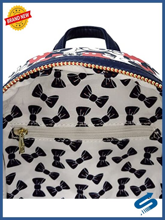 Loungefly Disney Mickey Minnie Mouse Mini Backpack Handbag AOP Faux Leather main image 4